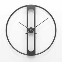 Modern Dekorasi Nordic Hitam Logam Bulat Jam Dinding Diameter 50Cm