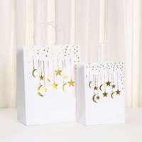 Sacs cadeaux Eid Mubarak Ramadan avec poignées, fonte à chaud, pour fêtes et événements, décoration en papier en forme de lune
