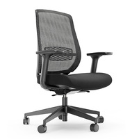Chaise de bureau ergonomique avec soutien lombaire, hauteur réglable et accoudoirs en tissu maillé