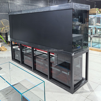 Aquarium en verre de 280 cm avec meuble peint, système de filtration intégré, réservoir personnalisé de luxe pour salon
