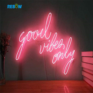 Rebow Hot Selling <strong>Good</strong> <strong>Vibes</strong> <strong>Only</strong> Custom Led Letter <strong>Neon</strong> <strong>Sign</strong> - Product Image 1