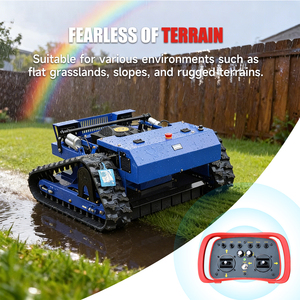 Tondeuse à gazon télécommandée DIY pour pentes raides, tondeuse à chenilles à essence 7,5 CV avec coupe à fléaux autopropulsée - Product Image 4