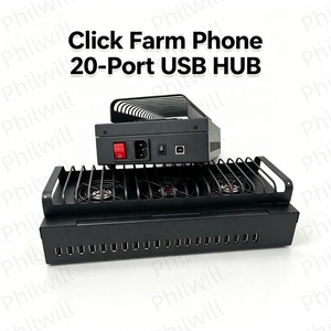 110V 220V Desktop Click Farm 20-Port USB <b>HUB</b> Multiple Mobile Phone Splitter Compatible Management Software 20 USB <b>HUB</b> Chassis - Product Image 3