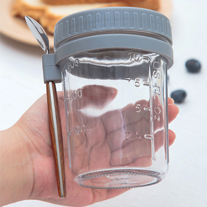 Amazons Newly 10oz Glass Mason Frascos <span class=keywords><strong>de</strong></span> avena durante la noche con tapas y cucharas Contenedores <span class=keywords><strong>de</strong></span> plástico herméticos <span class=keywords><strong>para</strong></span> almacenamiento <span class=keywords><strong>de</strong></span> alimentos - Product Image 4