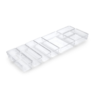 EMUCA Lot de 8 organiseurs de tiroirs en plastique transparent, bacs de rangement pour la maison et les voyages, pour chaussures et salle de bain EMU8145420