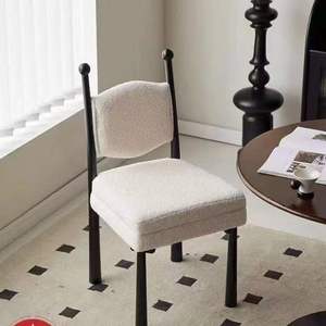 French-Style European Modern Solid Fabric Dining Chair Backrest Eco-Friendly Wood Legs for Home Hotel School Park Apartment Use - Product Image 4
