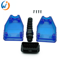 Universal OBD OBDII 12V OBD2 16PIN macho conector carcasa J1962 OBDII conector carcasa