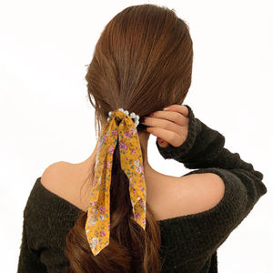 Saç şerit elastik saç Scrunchies uzun at kuyruğu tutucu saç yay bantları halat aksesuarları kadın kızlar için - Product Image 5