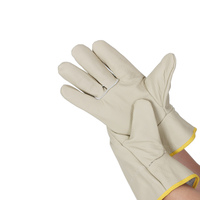 Gants de conducteur en cuir de couleur claire avec embouts de fer à souder résistants à l'usure et isolants à la chaleur pour les soudeurs