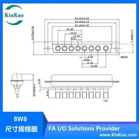 Connecteur d'alimentation D-SUB femelle 8W8 KinKuo, 8 broches de puissance, alliage de cuivre, plaqué or, nickel, PBT, SPCC, coque en nickel