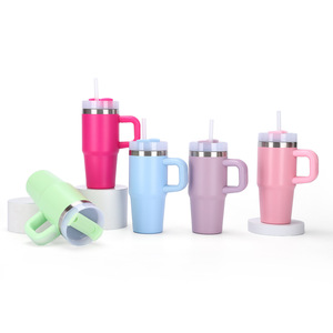Stainless Steel Tumbler 14oz <b>Double</b> <b>Wall</b> Vacuum Insulated With Handle Travel <b>Mug</b> - Product Image 2