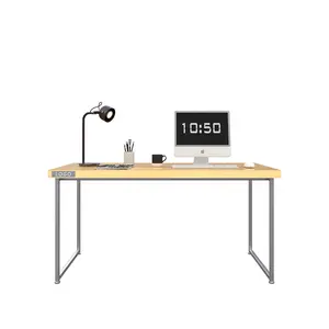 Wholesale new brand furniture shop distributor pine board iron tube wood desktop office computer table desk