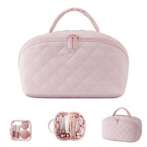 Neceser de Viaje Portátil Grande y Plano de Última Moda, Organizador de Artículos de Aseo, Bolsa de Maquillaje para Mujer, Juego de 2 Piezas, Bolsa de Cosméticos Acolchada - Product Image 6