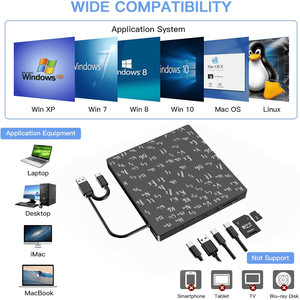 OEM 7 en 1 HUB USB 3.0 Type C <span class=keywords><strong>Lecteur</strong></span> <span class=keywords><strong>CD</strong></span> DVD externe Silm <span class=keywords><strong>CD</strong></span> DVD +/-RW Graveur de <span class=keywords><strong>lecteur</strong></span> ROM avec ports USB à fente SD TF - Product Image 5