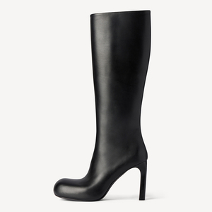 <span class=keywords><strong>Bottes</strong></span> élégantes à bout bulle et talon aiguille en cuir véritable, <span class=keywords><strong>bottes</strong></span> <span class=keywords><strong>hautes</strong></span> à talon fin pour femmes, vente en gros OEM ODM - Product Image 1