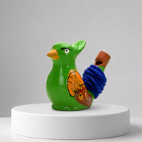 Sifflet d'oiseau en céramique peint à la main, jouet pour enfants avec cordon, sifflet d'animal coloré, cadeau souvenir, vente en gros