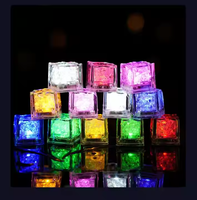 Décoration de verre à vin Nicro, bloc LED clignotant, induction lumineuse, glaçons acryliques colorés, cubes de glace LED lumineux pour fête de Noël