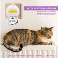 Diffuseur avec imprimé personnalisé et formule calmant pour chats, recharge pour réduit l'anxiété, grattage, spray et cache les rayé