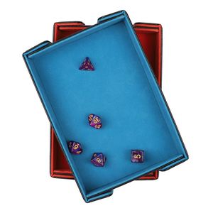 Plateau de rangement magnétique avec boîte de rangement rectangulaire pliable en cuir PU et velours pour dés - Design moderne et simple pour adultes - Product Image 2