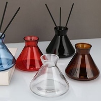 Simple élégant 200ml vide cône bouteille en verre décoration de la maison aromathérapie diffuseur ménage décoratif parfum bouteille en verre