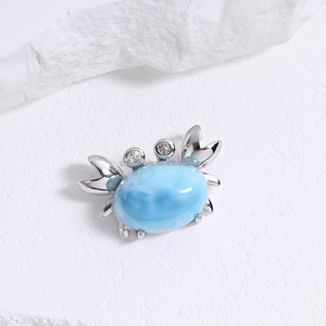 Colgantes de Larimar con Diseño de Vida Marina, Corte Ovalado y Corte Trillón, Venta al por Mayor - Joyería de Tesoro Natural del Caribe - Product Image 2
