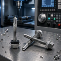 Wholesale of Dacromet Self-tapping Screws for Carbon Steel with External Hexagonal Flange Drill Bit.