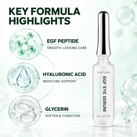 Sérum pour les yeux avancé, premium, anti-âge, raffermissant, lissant, rafraîchissant, pour les ridules, OEM ODM, à l'acide hyaluronique, EGF, caféine, usage quotidien
