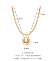 Nouveau style Collier de clavicule superposé double couche pour femme, Bijoux de mode, Collier soleil, Collier Y doré imposant