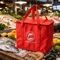 Grote, dikke, opvouwbare, koelhoudende koeltas, lunchtas voor eten, fruit, zeevruchten, biefstuk, isolatiezak, warmte-isolatie, ijspak