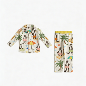 Çocuk Giysileri Çocuklar İçin Özel Tasarım Hayvan Baskılı Nefes Alabilen Uzun Kollu Pamuklu Yaka Gömlek Bol Pantolon Giyim Setleri 8-<span class=keywords><strong>12</strong></span> Yaş - Product Image 1