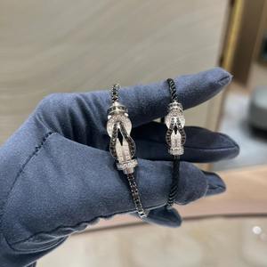 Factory Direct Women's 10K Solid Gold Plated Micro Insert Figure-of-Eight Full Zircon Charm <b>Bracelet</b> with <b>Horseshoe</b> Buckle - Product Image 3