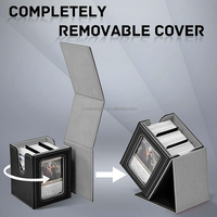 Boîte de rangement carrée magnétique pliable en bambou Juvida L-150A avec fenêtre de visualisation, boîte de rangement de bureau, 100+ compartiments