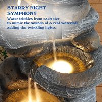 Fontaine d'eau en résine imitation ardoise, cascade empilée, décoration de jardin intérieure et extérieure