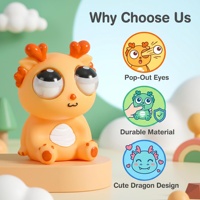 Jouet anti-stress sensoriel souple en vinyle de 11 cm, Dragon aux yeux sortants, amusant, pour enfants et adultes