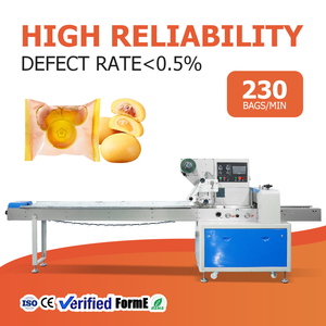 เครื่องห่อแบบแนวนอนอัตโนมัติเต็มรูปแบบความเร็วสูงสำหรับบรรจุภัณฑ์ขนมปัง/เค้ก |   เครื่องซีลถุงพลาสติกได้รับการรับรองมาตรฐาน CE - Product Image 1