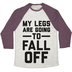 Camiseta de béisbol unisex Tri-Blend con estampado de "My Legs Are Going to Fall Off" - Product Image 2