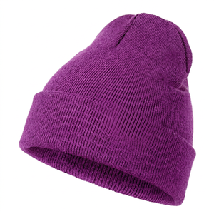 Bonnet en tricot côtelé uni, unisexe, pour l'hiver, 100% acrylique, style décontracté pour adultes, tour de tête 56-58 cm - Product Image 3
