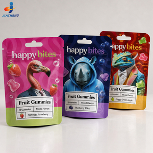 Bolsa de Embalaje para Dulces y Gomitas con Impresión Personalizada, Bolsa de Mylar Mate de Tacto Suave, Resellable, con Cierre Ziplock, a Prueba de Olores, con Orificio para Colgar - Product Image 3