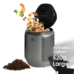 Máquina de compostaje de residuos de alimentos de carbón activado de 520g, compostador de cocina eléctrico, triturador de garaje para residuos de alimentos