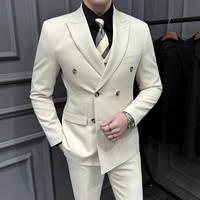 Costume Trois Pièces Floral sur Mesure Élégant pour Homme, Affaires, Cérémonie ou Mariage, Coupe Slim avec Revers - Fournisseur