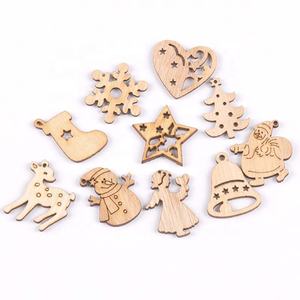 多种款式批发圣诞装饰品小礼品DIY圣诞树木质挂件小木片 - Product Image 6