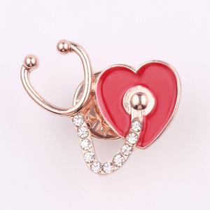 Série médica liga broche estetoscópio médico eletrocardiograma médico enfermeira órgão humano liga acessórios broche pin - Product Image 2
