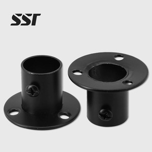 SSR Model 656 Stainless Steel Detachable Tube Support Closet <b>Bar</b> Stands Wardrobe Hanging Rail Rod Pole Socket <b>End</b> Support - Product Image 1