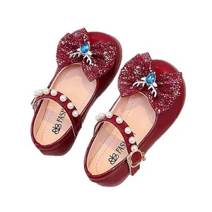 Zapatos de Cuero para Niñas 2026, Zapatos de Princesa con Lazo, Estilo Coreano, Zapatos Planos Casuales de Primavera y Otoño, Zapatos Cómodos para Niños - Product Image 1