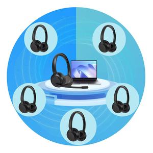 Meilleur prix – Casque <span class=keywords><strong>sans</strong></span> <span class=keywords><strong>fil</strong></span> silencieux supra-auriculaire pour PC et <span class=keywords><strong>TV</strong></span>, <span class=keywords><strong>sans</strong></span> lumière, avec émetteur RF et écouteurs ENC pour les cours et les études - Product Image 2
