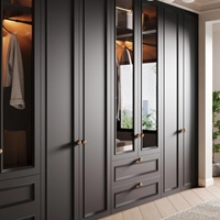 Armoire en bois moderne pour chambre à coucher avec des fonctionnalités extensibles, combinaison de placards pour vêtements