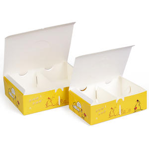 Isposable-caja de embalaje para comida, compartimento de papel doble para aperitivos - Product Image 6