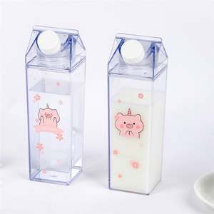 2026 Best Seller Eco-Friendly 500Ml Plastic Milk Carton Water <b>Bottle</b> for Children - Product Image 6