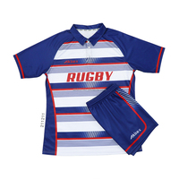 Ensembles de maillots de rugby respirants, antibactériens, à séchage rapide, 100 % polyester, shorts et t-shirt d'entraînement, haute durabilité, personnalisables