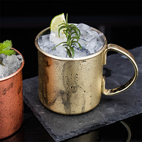 Moscow Mule Tasse en cuivre Sublimation Tasse en acier inoxydable plaqué cuivre Gravé Tasse à boire de la bière